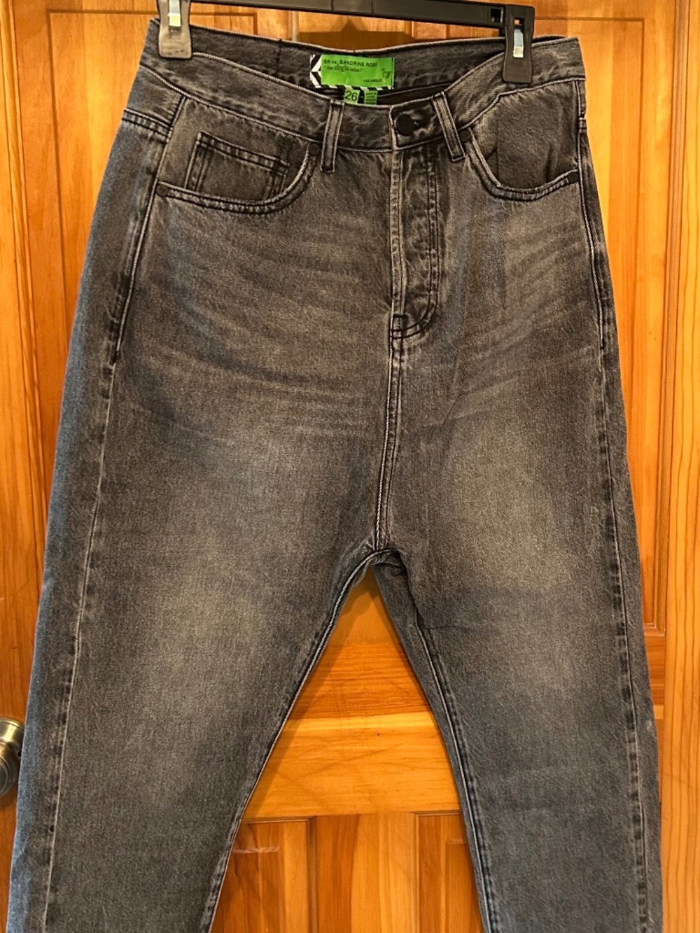 NWT Free People Size 26 Drop Crotch Black Washed Harem Jeans